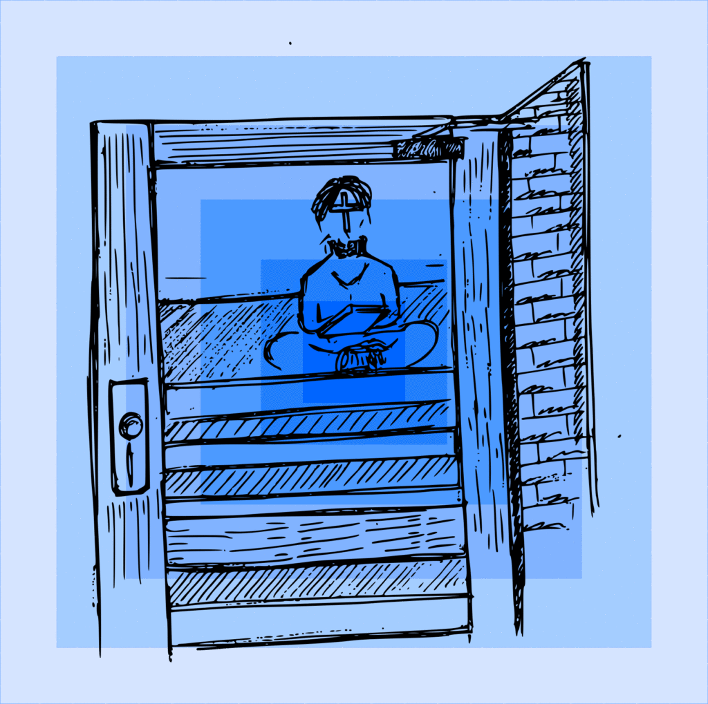 sitting patiently with calm energy and meditation for a better feeling