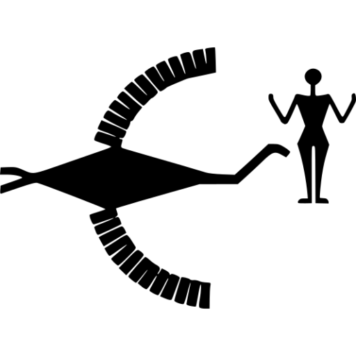 Persian-inspired favicon with a stylized person and bird design