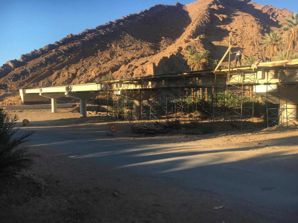 A bridge in Ait Rehal nearby the town of Akka, Morocco. Photo taken in 2025. Side view in the morning.